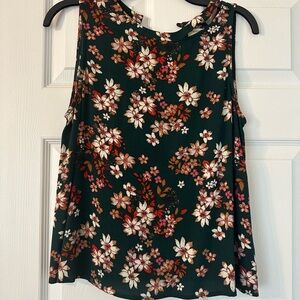 Sophie Rue Floral Tank Top - Dark Green and Red
